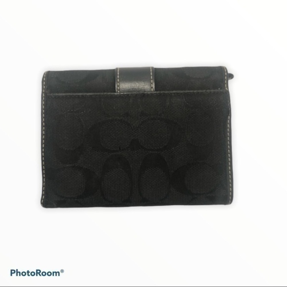 Coach black signature jacquard leather wallet - Picture 2 of 10